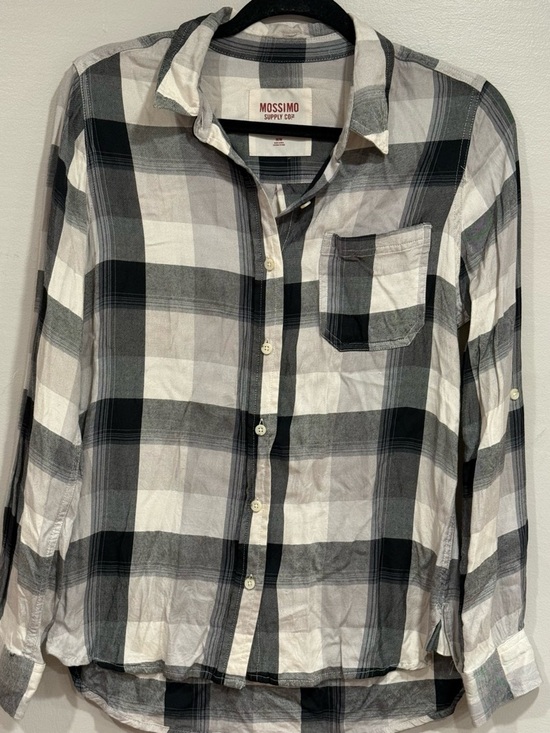 Mossimo Supply Co. Tops - Mossimo Supply Co. Black & White Button Down Plaid Flannel Women's Medium